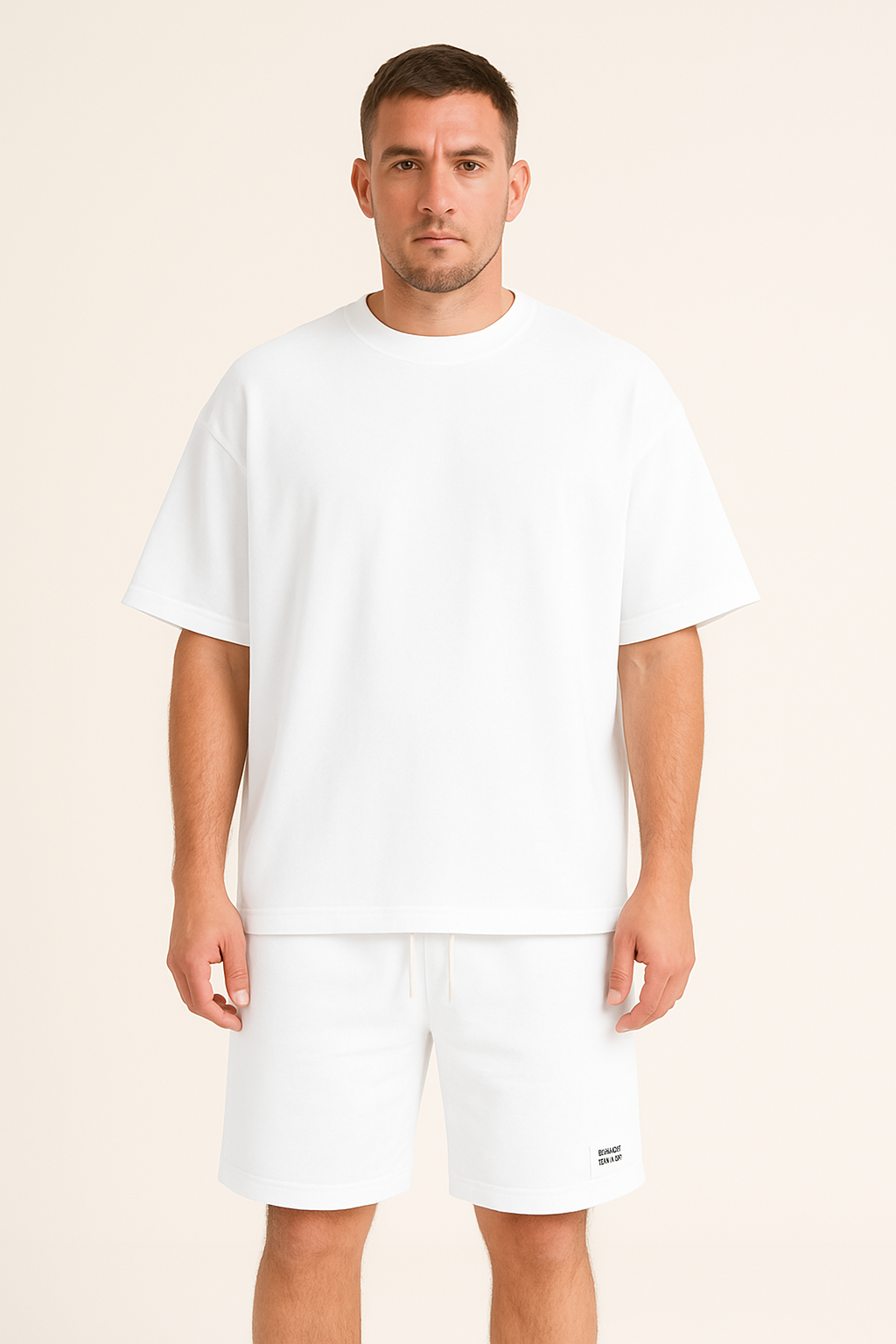 Heren Trainingspak – Relaxte Pasvorm – Ademend – T-Shirt met Korte Mouwen & Korte Broek