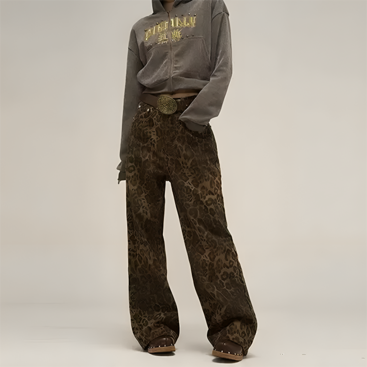 Laurien | Luipaard Wijde Broek Stijl