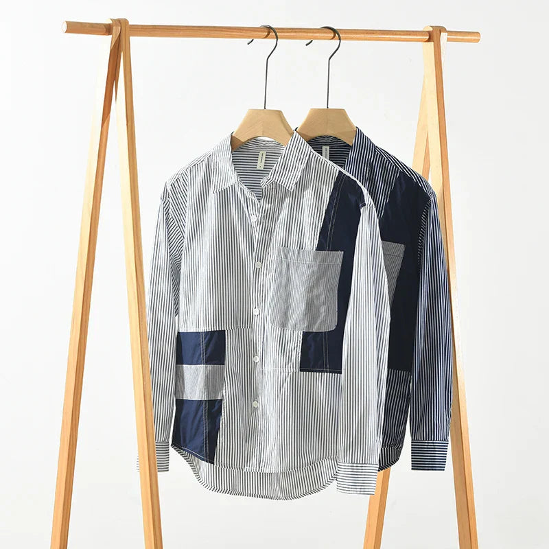 Quintros | Gestreept Patchwork Overhemd