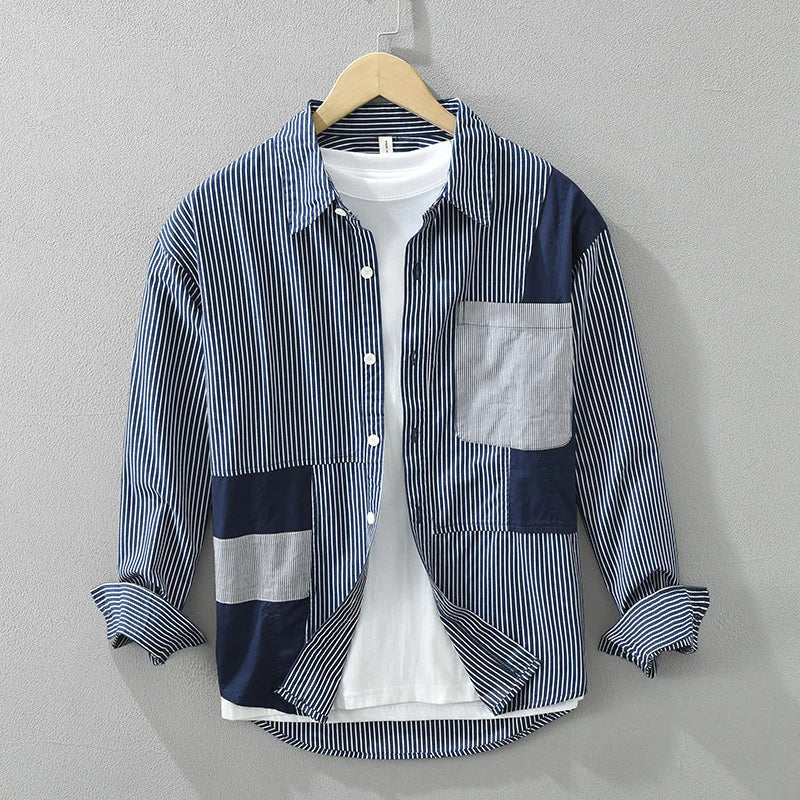 Quintros | Gestreept Patchwork Overhemd