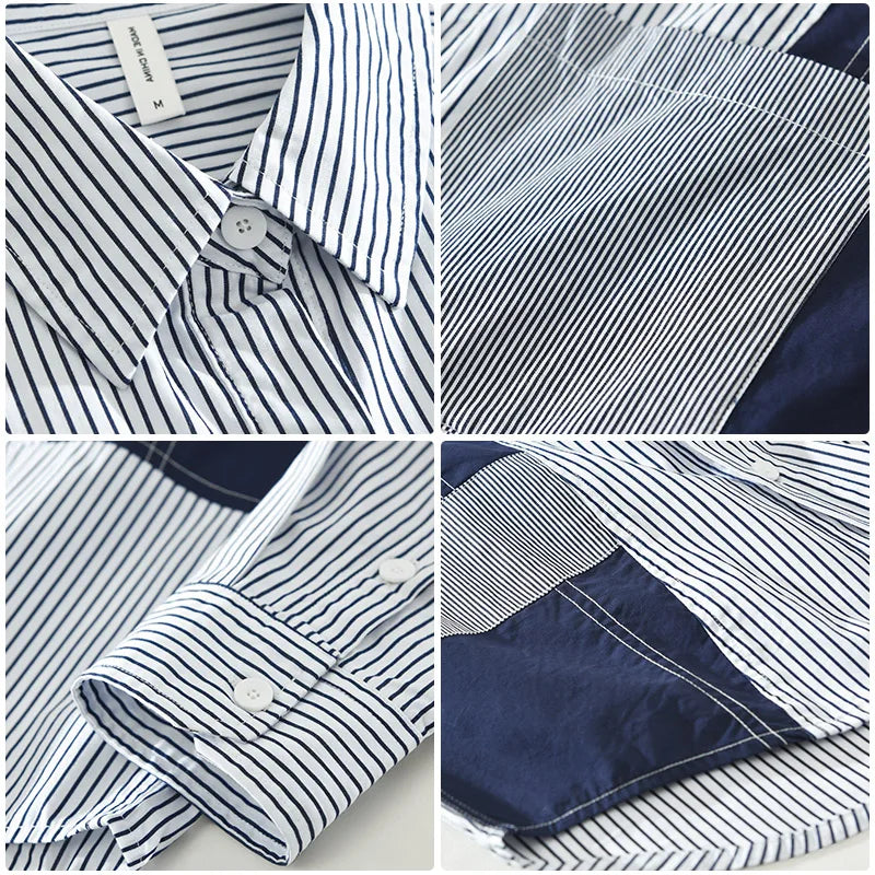 Quintros | Gestreept Patchwork Overhemd