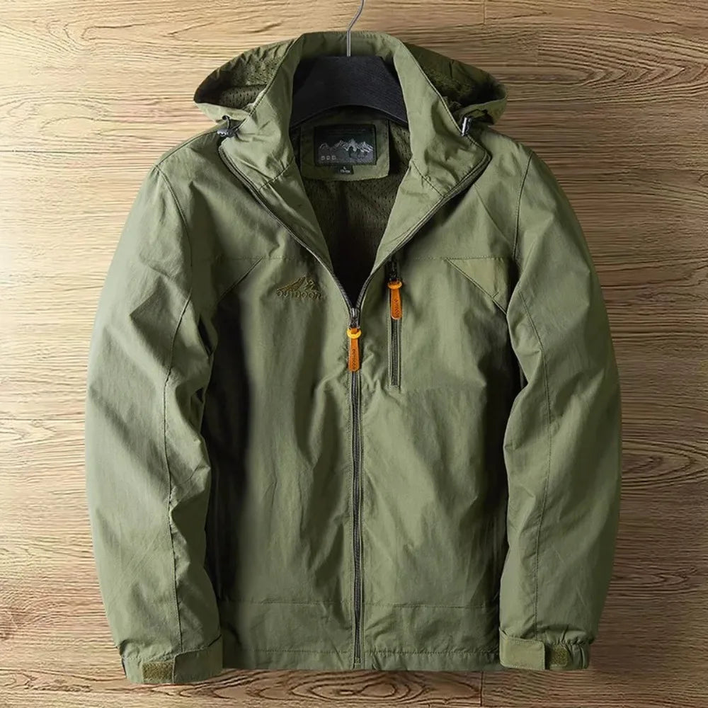 Heren Outdoor Jas – Waterdicht Ademend – Regular Fit – Capuchon met Ritssluiting