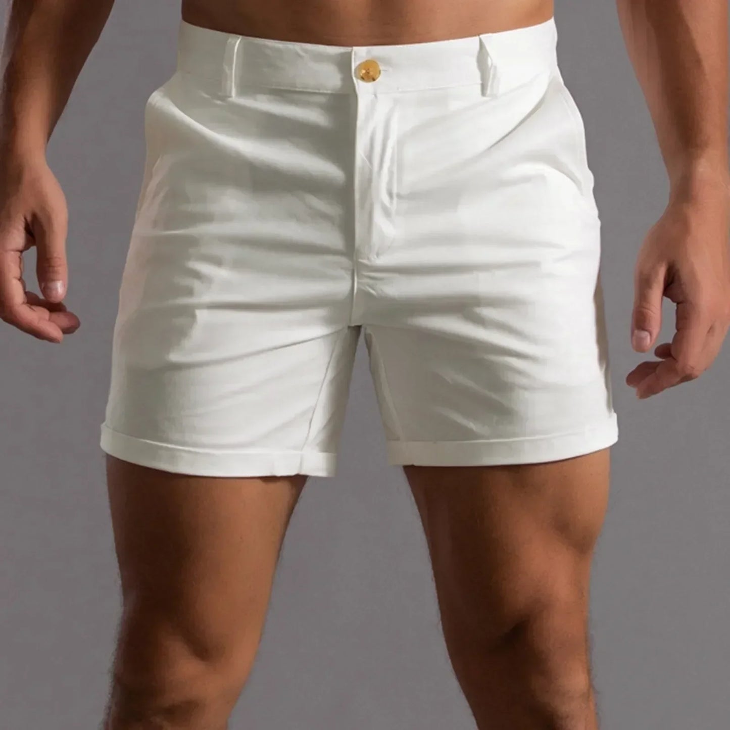 Heren chino short – Slim fit – Ademende stof – Halflange pasvorm – Tailored look