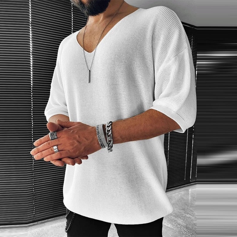 Acton | Casual Diepe V-Hals T-Shirt