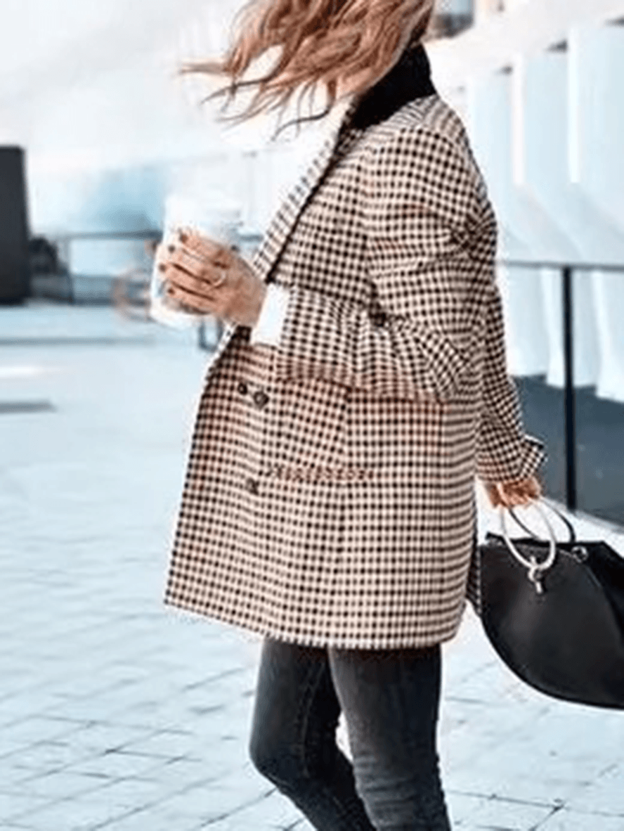 Lillie | Trendy Oversized Geruite Blazer