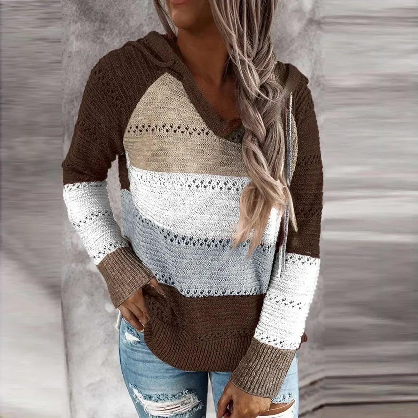 Freda | Casual Gebreide Hoodie