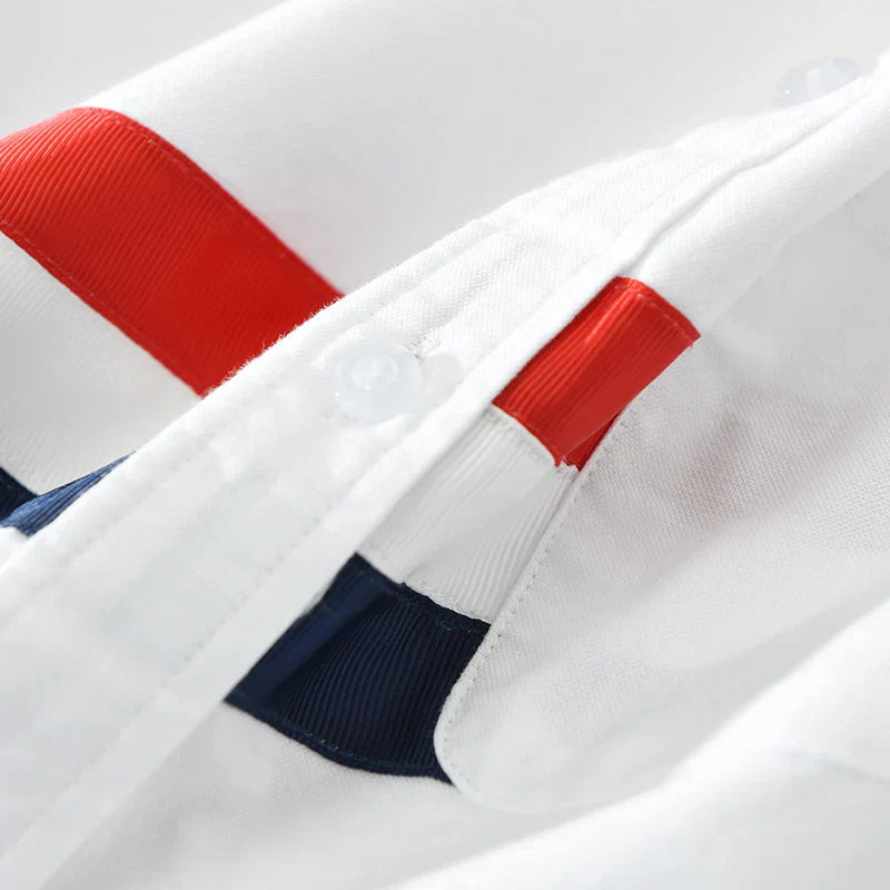 Yarvin | Gestreept Patchwork Overhemd