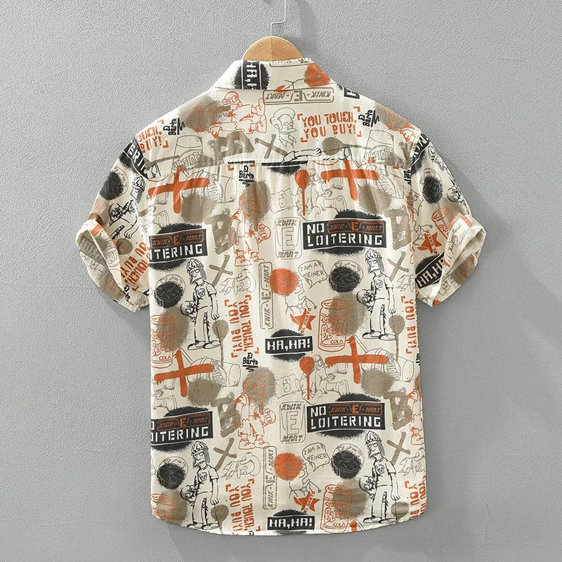 Manorin | Casual Print Overhemd Heren