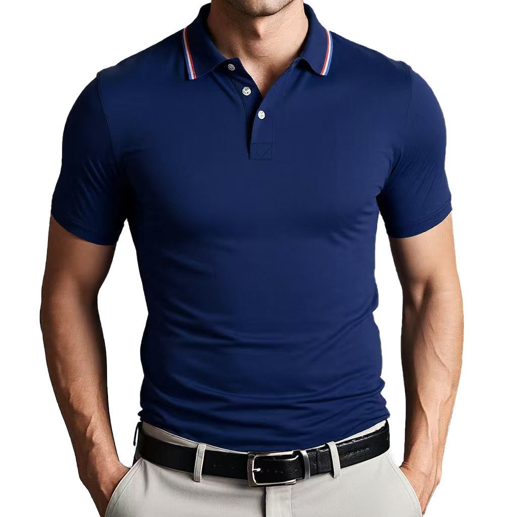 Heren Poloshirt – Slank Pasvorm – Ademend Comfort – Korte Mouwen Atletische Stijl