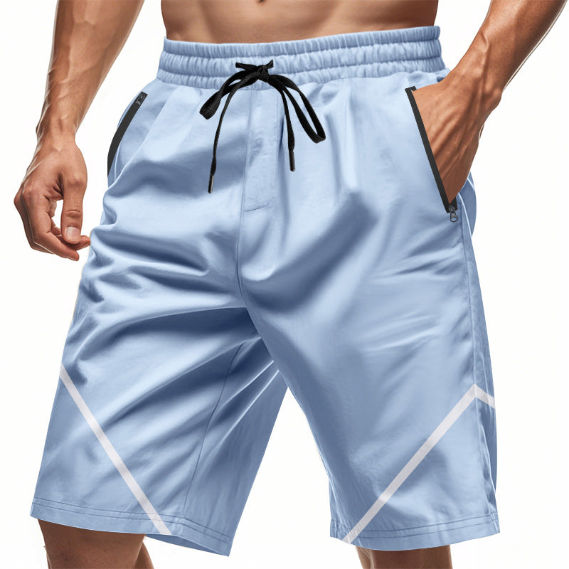 Heren Sportshort – Sneldrogend – Losse Pasvorm – Kniehoogte – Ritszakken – Trekkoord