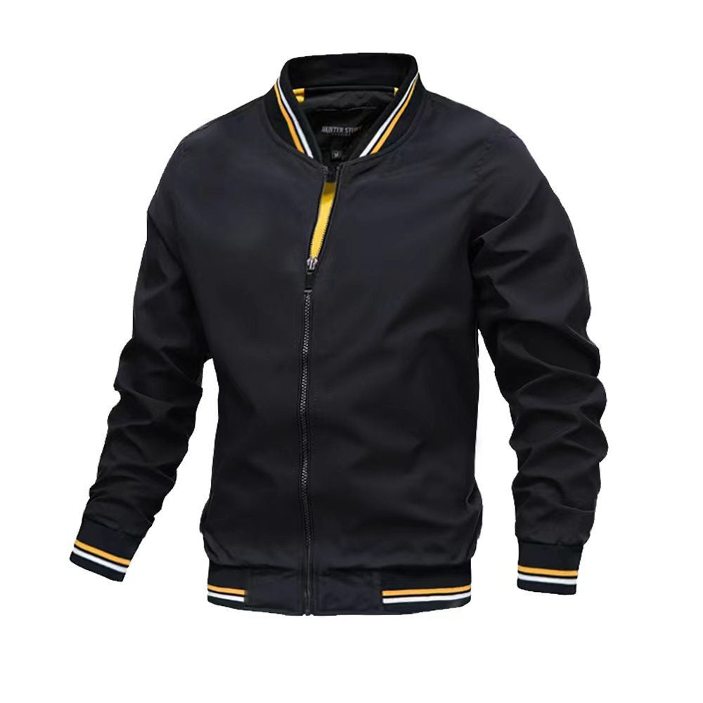 Heren Jack – Slim Fit – Opstaande Kraag – Ribboorden – Ritsluiting