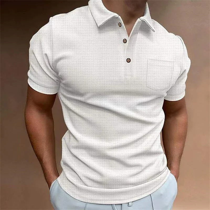 Heren Poloshirt – Slim Fit – Ademend Piqué – Borstzak – Klassieke Kraag
