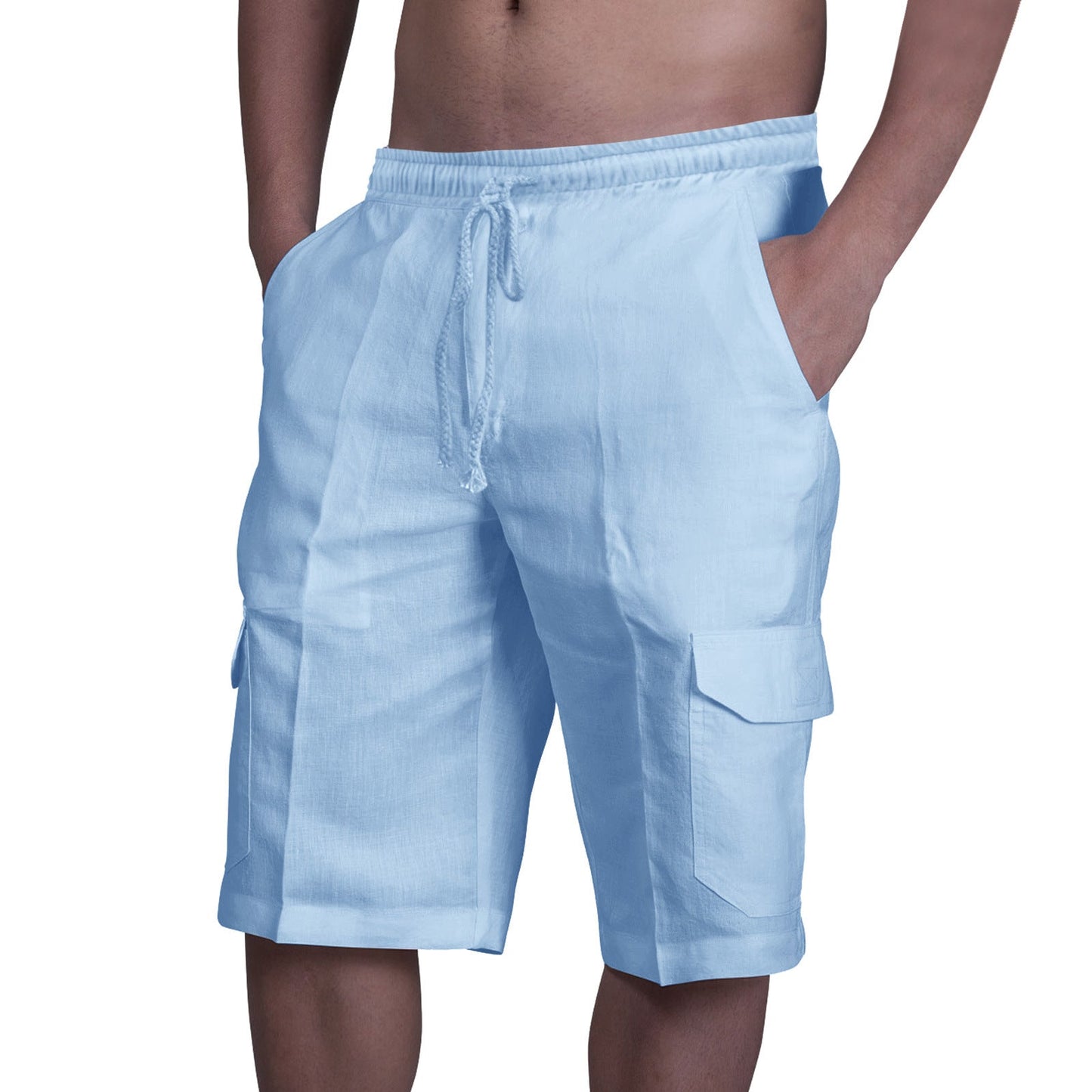 Heren cargo short – Relaxed fit – Ademend materiaal – Flapzakken – Elastische tailleband