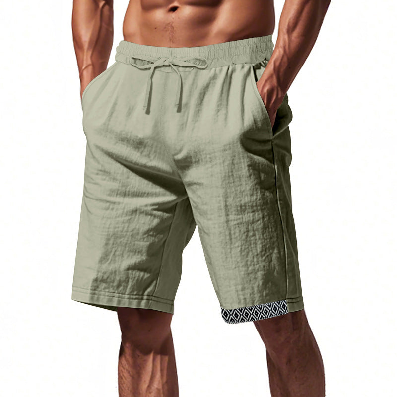 Heren Short – Losse Pasvorm – Natuurlijke Stoffen – Trekkoord – Boho Afwerking