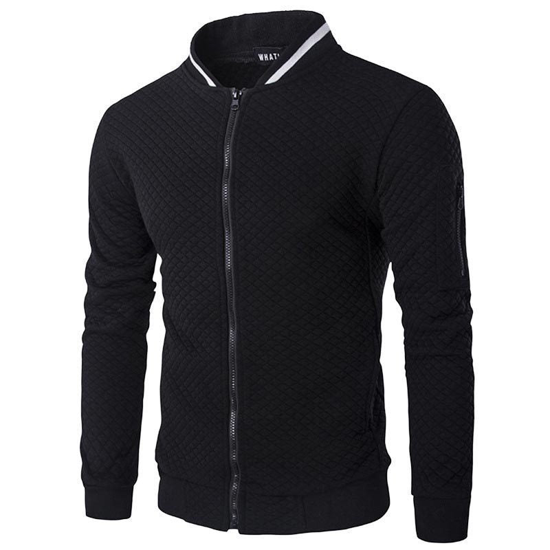 Heren Sweatvest Cardigan – Slim Fit – Gewatteerd – Ritsluiting – Mouwzak