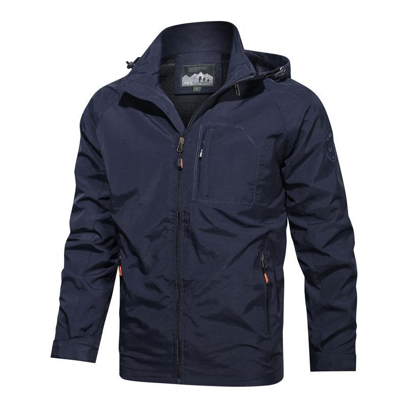 Heren Hooded Jacket – Winddicht – Regular Fit – Met Capuchon en Ritszakken