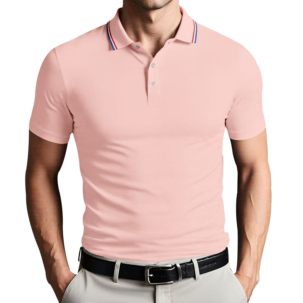 Heren Poloshirt – Slank Pasvorm – Ademend Comfort – Korte Mouwen Atletische Stijl