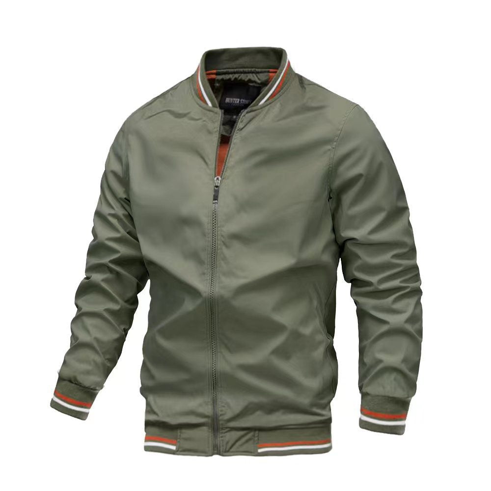 Heren Jack – Slim Fit – Opstaande Kraag – Ribboorden – Ritsluiting