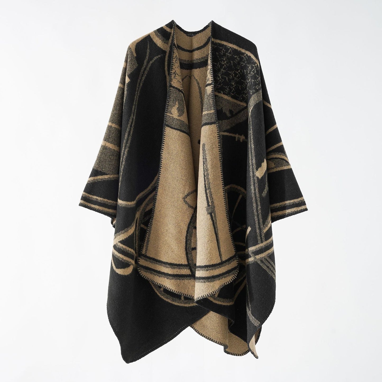 Giana | Gedessineerde Open Poncho