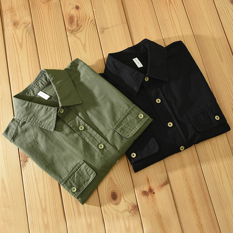 Heren Overhemd – Katoen – Relaxed Fit – Korte Mouw – Werkkledingstijl