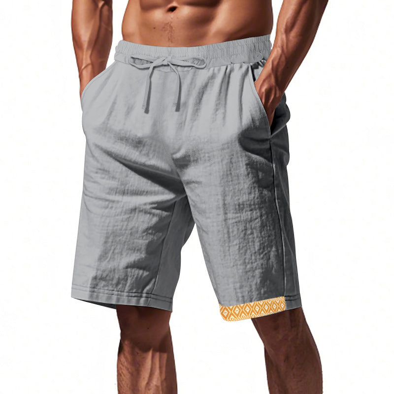 Heren Short – Losse Pasvorm – Natuurlijke Stoffen – Trekkoord – Boho Afwerking