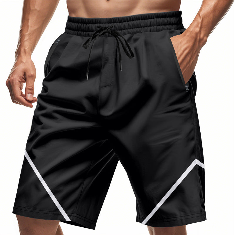 Heren Sportshort – Sneldrogend – Losse Pasvorm – Kniehoogte – Ritszakken – Trekkoord