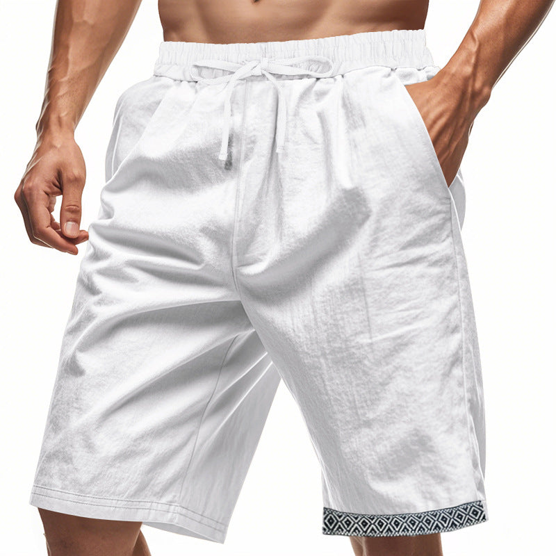 Heren Short – Losse Pasvorm – Natuurlijke Stoffen – Trekkoord – Boho Afwerking