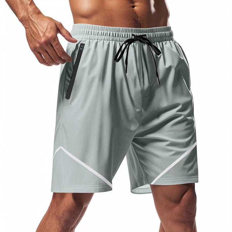 Heren Sportshort – Sneldrogend – Losse Pasvorm – Kniehoogte – Ritszakken – Trekkoord