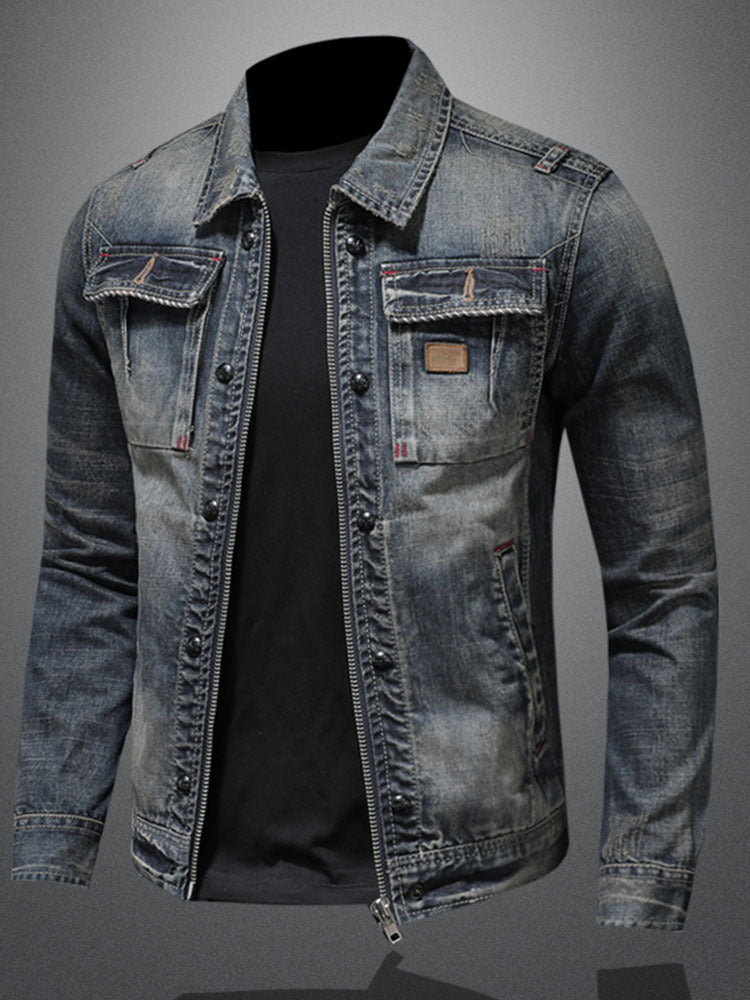 Heren Spijkerjack – Regular Fit – Knoopsluiting – Borstzakken – Casual Stijl