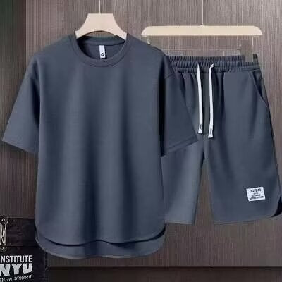 Heren Trainingspak – Relaxte Pasvorm – Ademend – T-Shirt met Korte Mouwen & Korte Broek