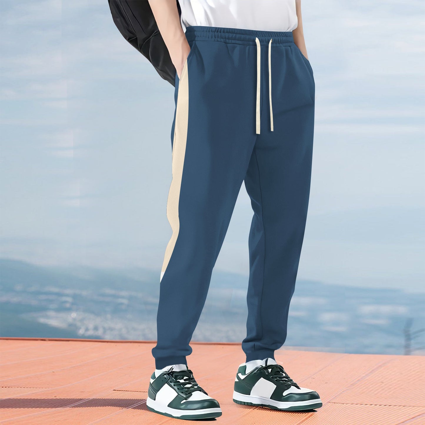Heren Joggingbroek – Relaxed Fit – Katoenmix – Zijstreep – Boorden – Trekkoord Taille