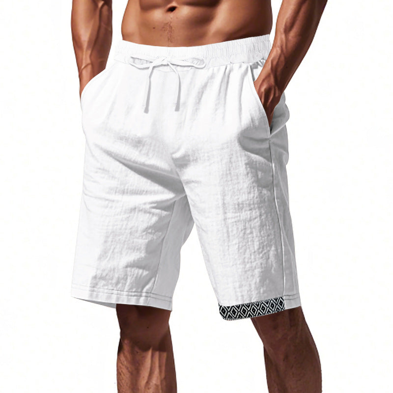 Heren Short – Losse Pasvorm – Natuurlijke Stoffen – Trekkoord – Boho Afwerking