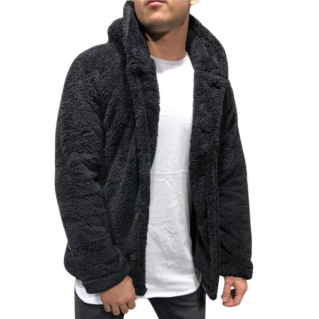 Heren Hooded Jack – Fleece – Relaxte Pasvorm – Knoopsluiting – Casual Laagje
