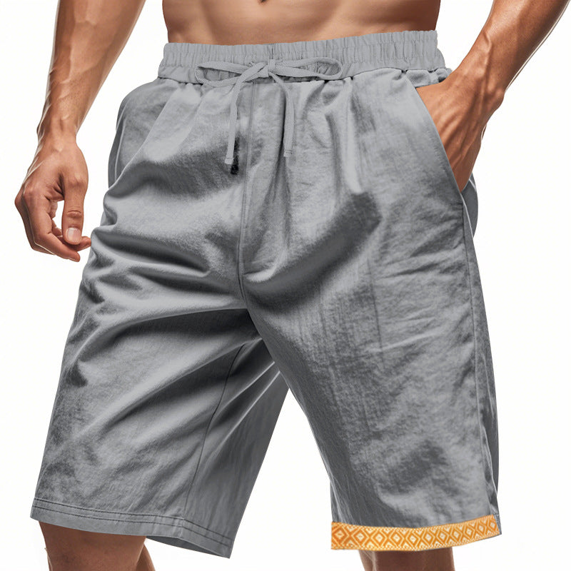 Heren Short – Losse Pasvorm – Natuurlijke Stoffen – Trekkoord – Boho Afwerking