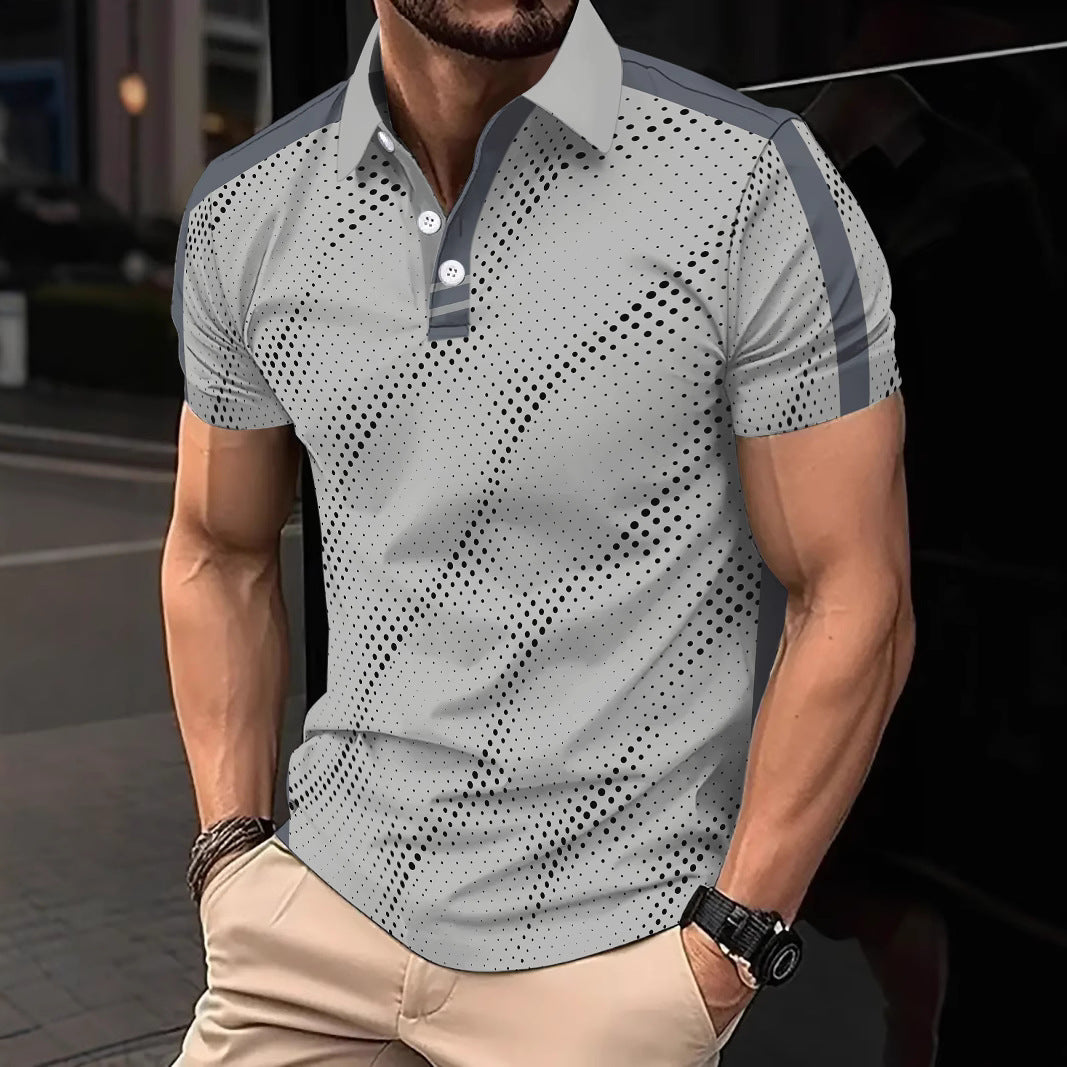 Heren Polo Shirt – Slim Fit – Ademend Materiaal – Grafisch Design – Sportieve Strepen
