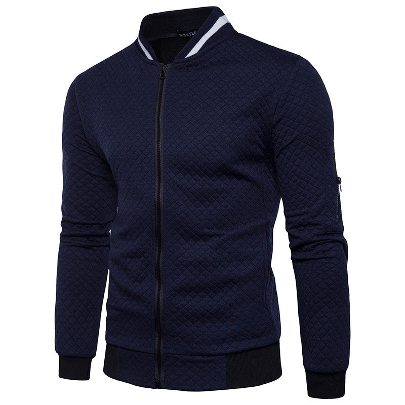 Heren Sweatvest Cardigan – Slim Fit – Gewatteerd – Ritsluiting – Mouwzak
