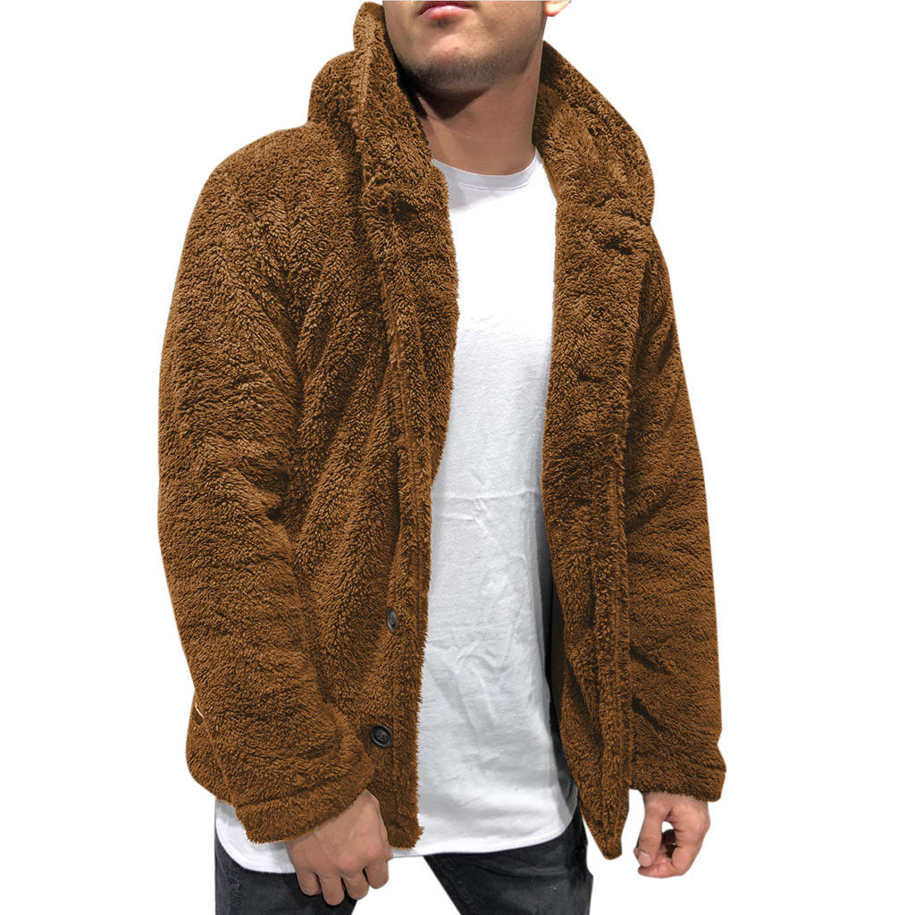 Heren Hooded Jack – Fleece – Relaxte Pasvorm – Knoopsluiting – Casual Laagje