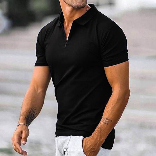 Heren Polo Shirt – Slim Fit – Ritskraag – Korte Mouw – Ademend Blended Design