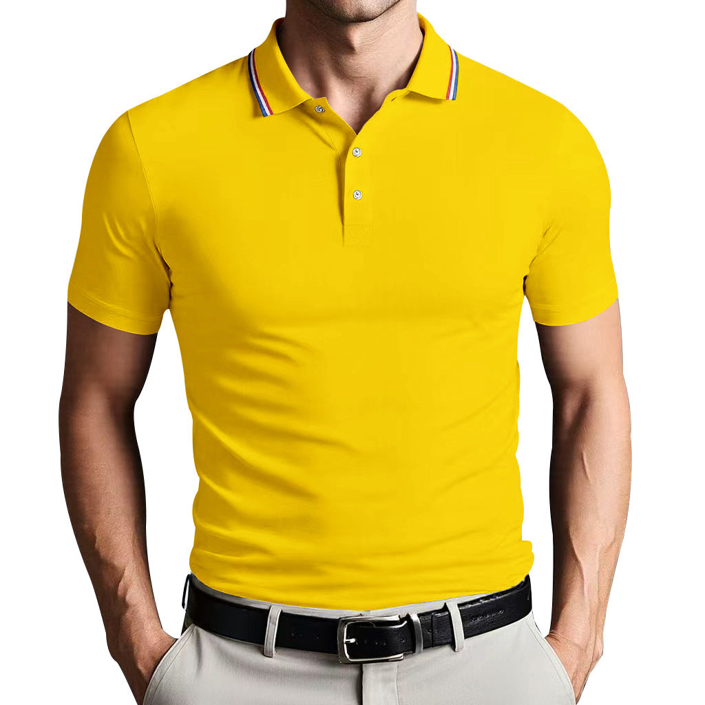Heren Poloshirt – Slank Pasvorm – Ademend Comfort – Korte Mouwen Atletische Stijl