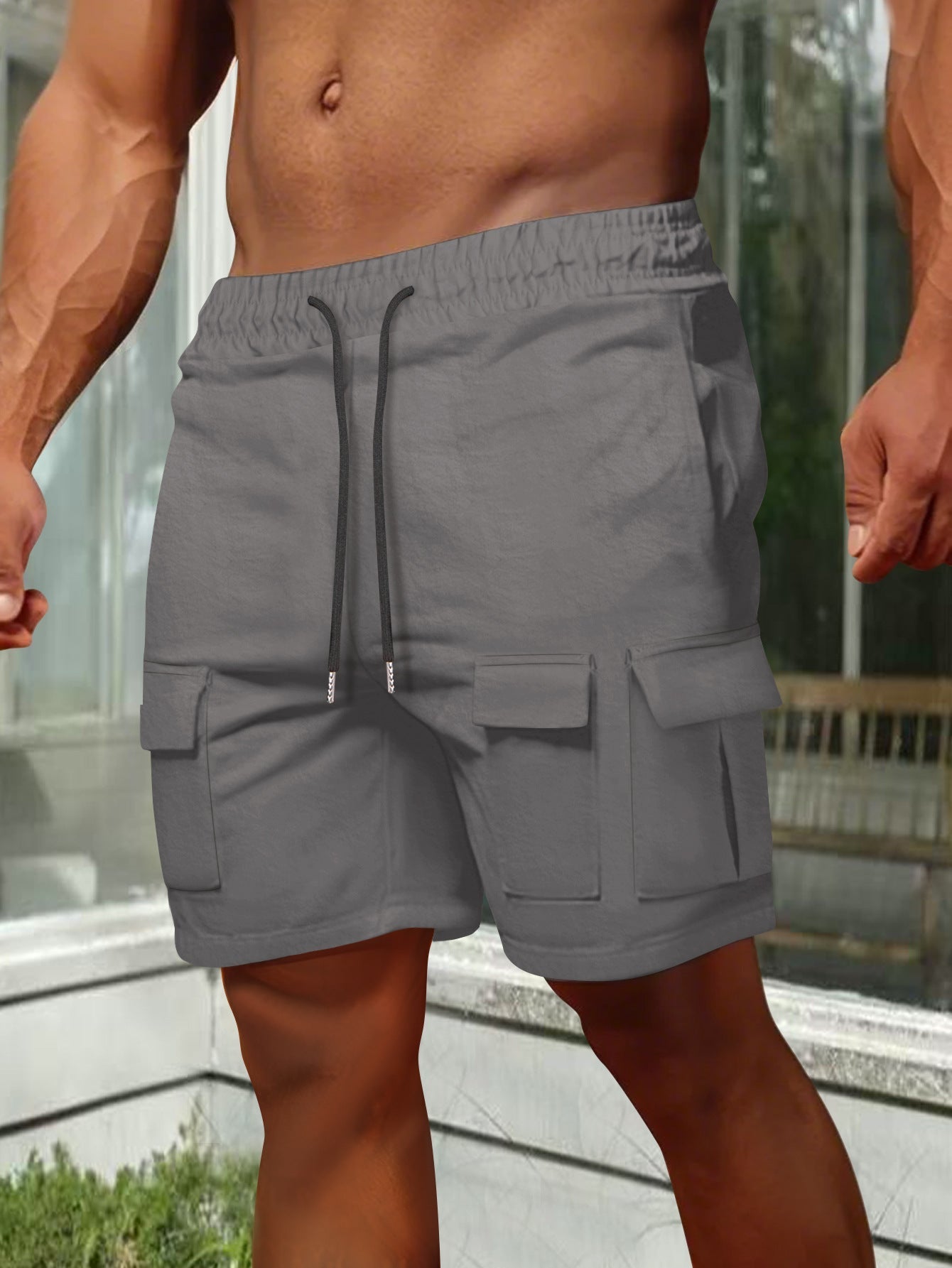 Heren Cargo Shorts – Relaxed Fit – Ademend Materiaal – Elastische Taille – Zijzakken