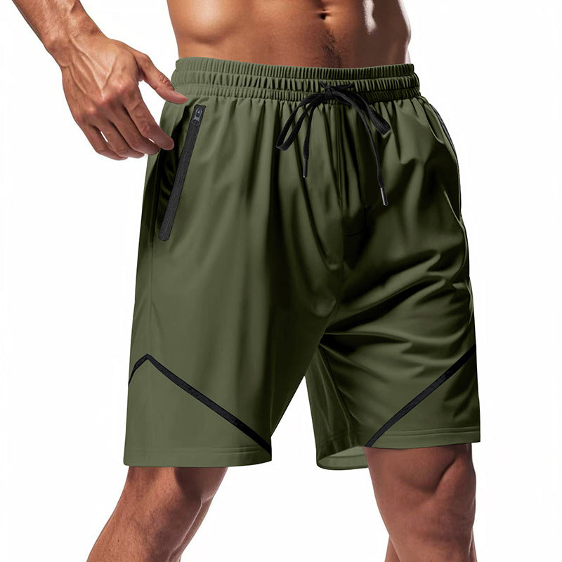 Heren Sportshort – Sneldrogend – Losse Pasvorm – Kniehoogte – Ritszakken – Trekkoord