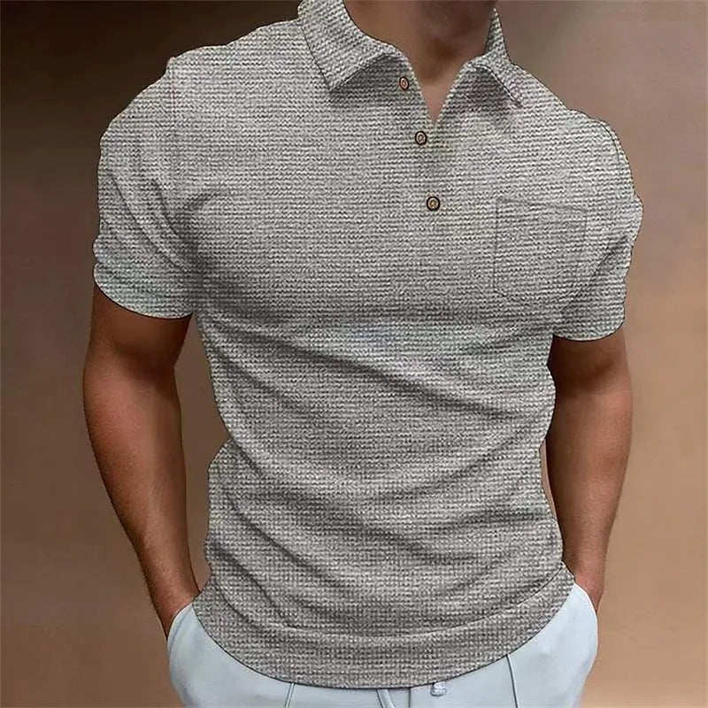 Heren Poloshirt – Slim Fit – Ademend Piqué – Borstzak – Klassieke Kraag