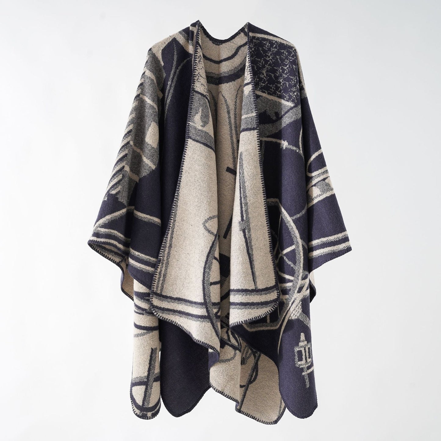 Giana | Gedessineerde Open Poncho