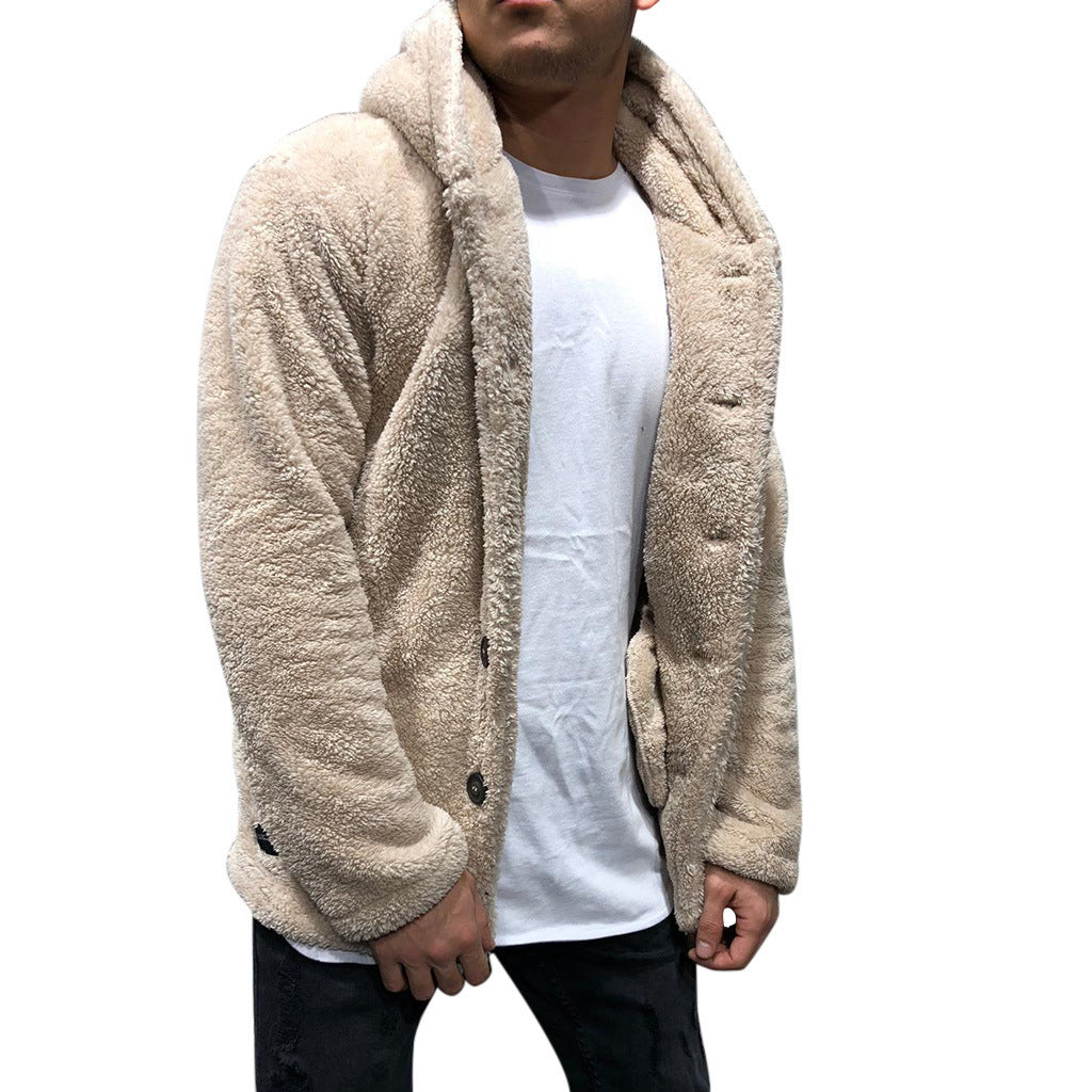 Heren Hooded Jack – Fleece – Relaxte Pasvorm – Knoopsluiting – Casual Laagje
