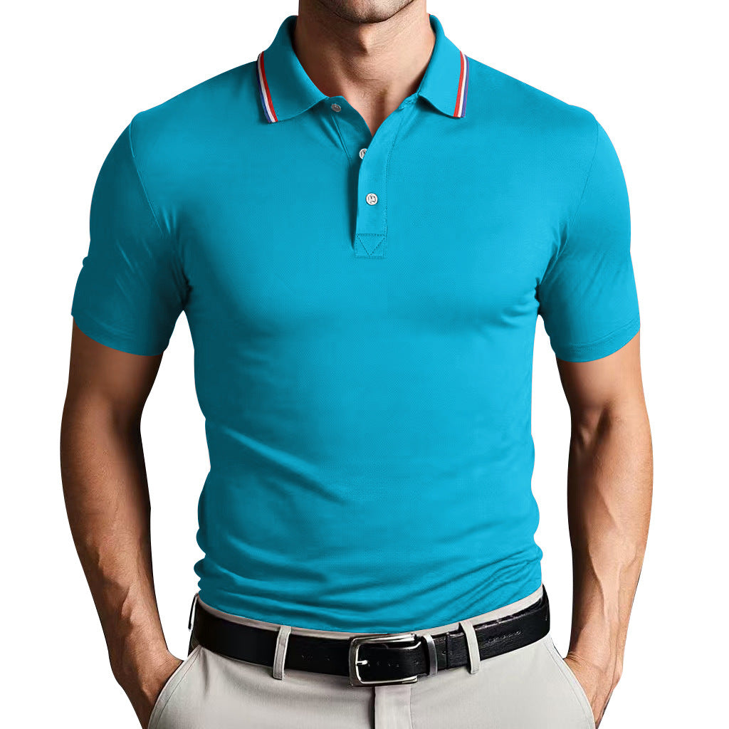 Heren Poloshirt – Slank Pasvorm – Ademend Comfort – Korte Mouwen Atletische Stijl