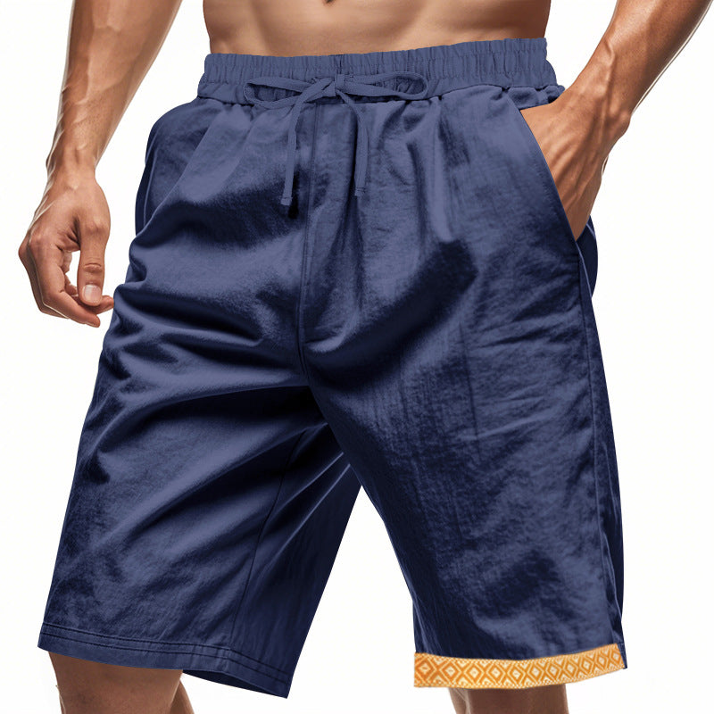 Heren Short – Losse Pasvorm – Natuurlijke Stoffen – Trekkoord – Boho Afwerking