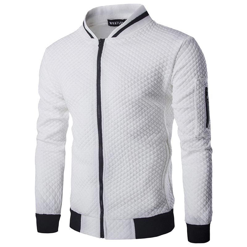 Heren Sweatvest Cardigan – Slim Fit – Gewatteerd – Ritsluiting – Mouwzak
