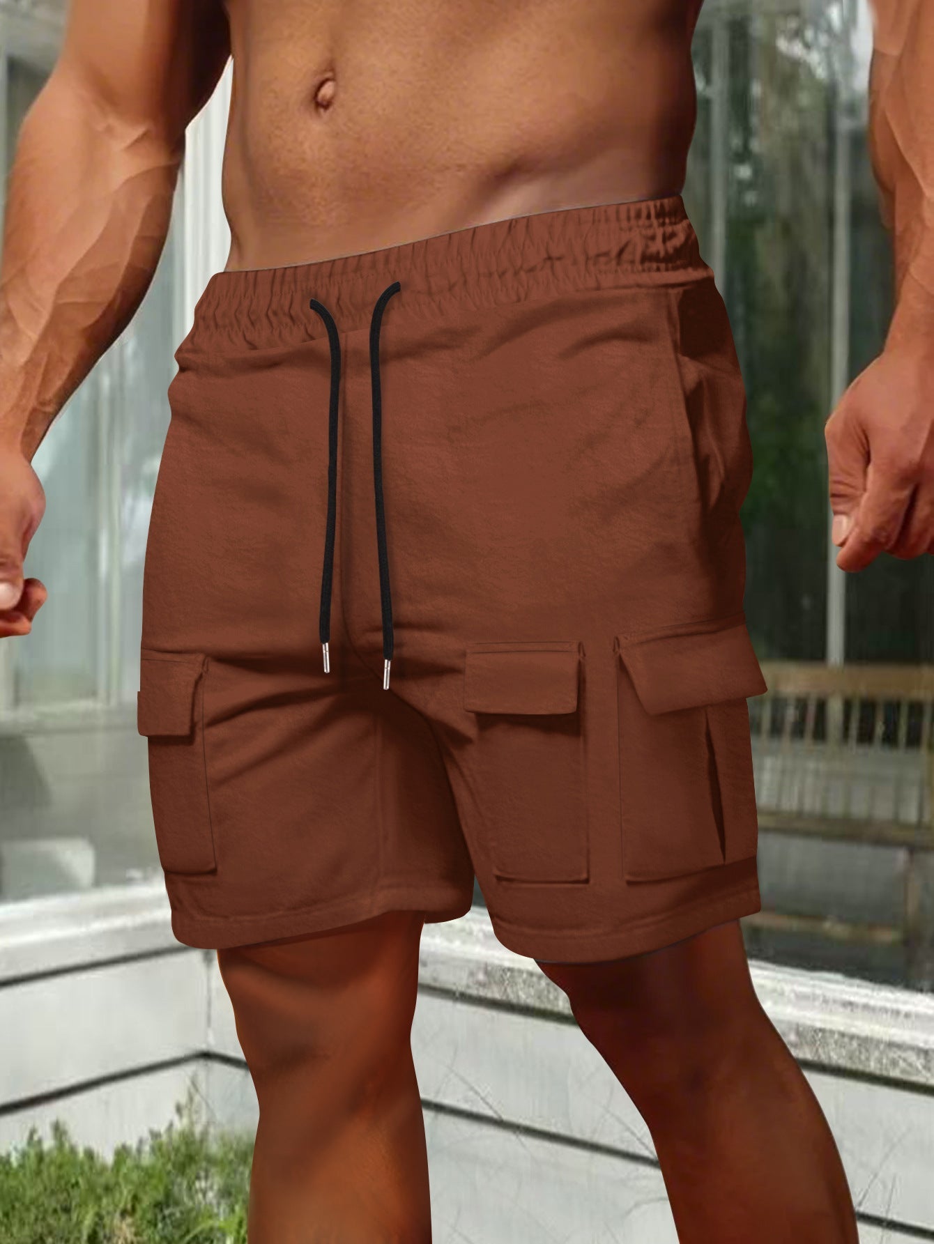 Heren Cargo Shorts – Relaxed Fit – Ademend Materiaal – Elastische Taille – Zijzakken