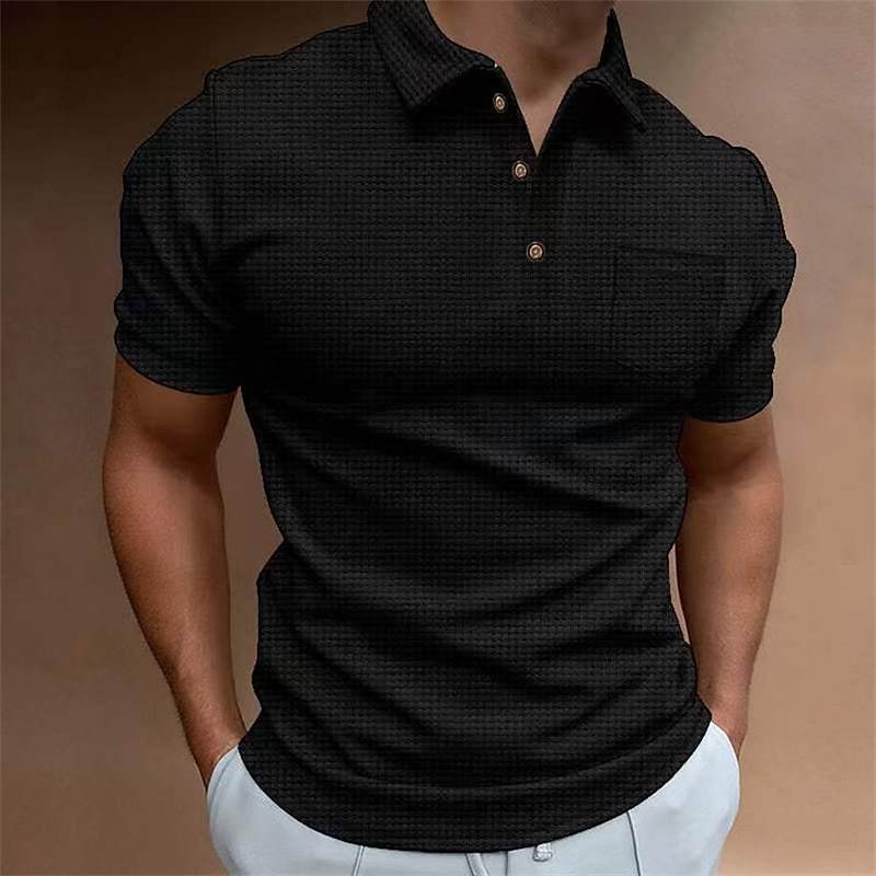 Heren Poloshirt – Slim Fit – Ademend Piqué – Borstzak – Klassieke Kraag