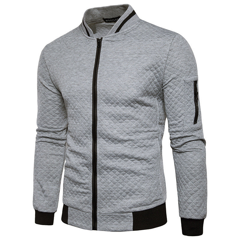 Heren Sweatvest Cardigan – Slim Fit – Gewatteerd – Ritsluiting – Mouwzak